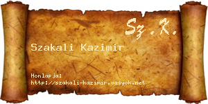 Szakali Kazimir névjegykártya